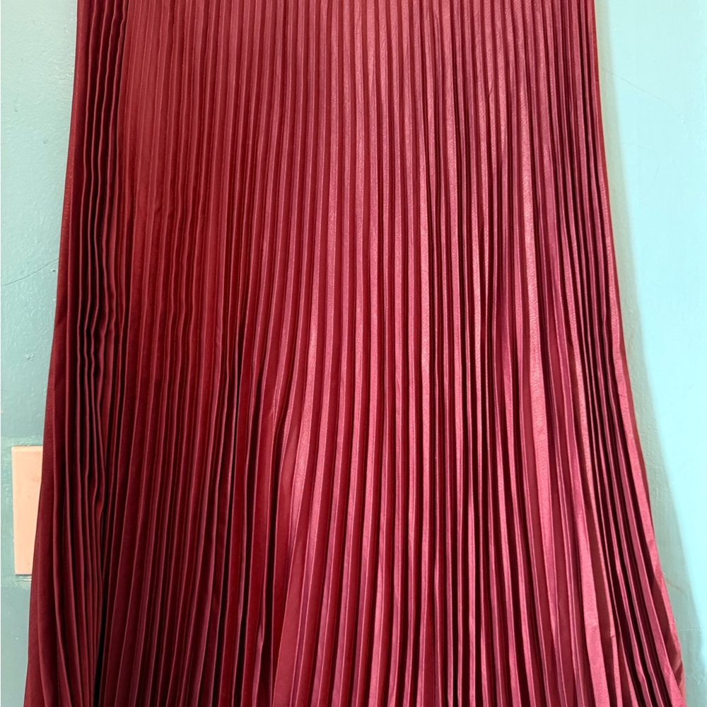 Banana Republic Pleated Skirt in Rich Red Wine